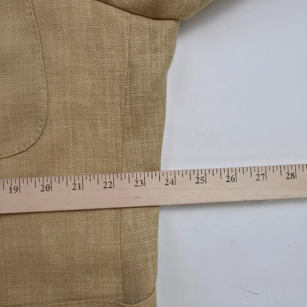 Savile Row London Sport Coat Mens 46R Tan Herringbone Blazer Quiet Luxury Preppy
